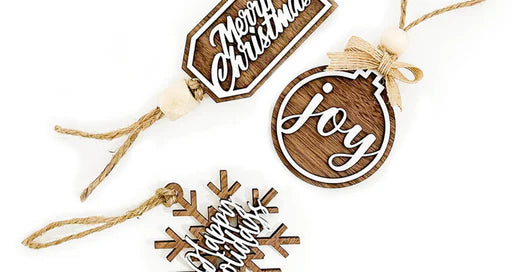 laser engraved holiday tags