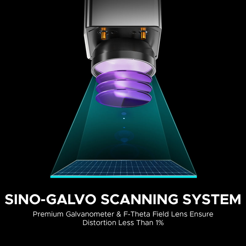 Galvo Compact 30 - 30W Intergrated Fiber Laser Marker Engraving Machine with 5.9"x5.9" Working Area for Metal