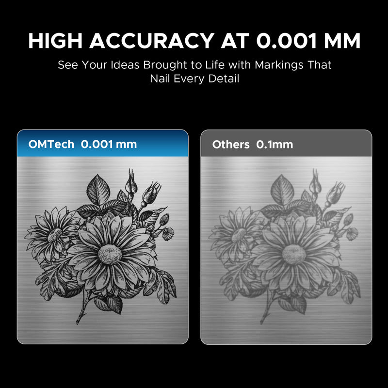 OMTech MOPA 20W Compact and Integrated Fiber Laser Engraver for Metal with 6.9" x 6.9" Working Area