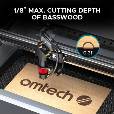 OMTech K40+ 45W Desktop CO2 Laser Engraver with 8" x 12" Working Area and Detachable Honeycomb Workbed