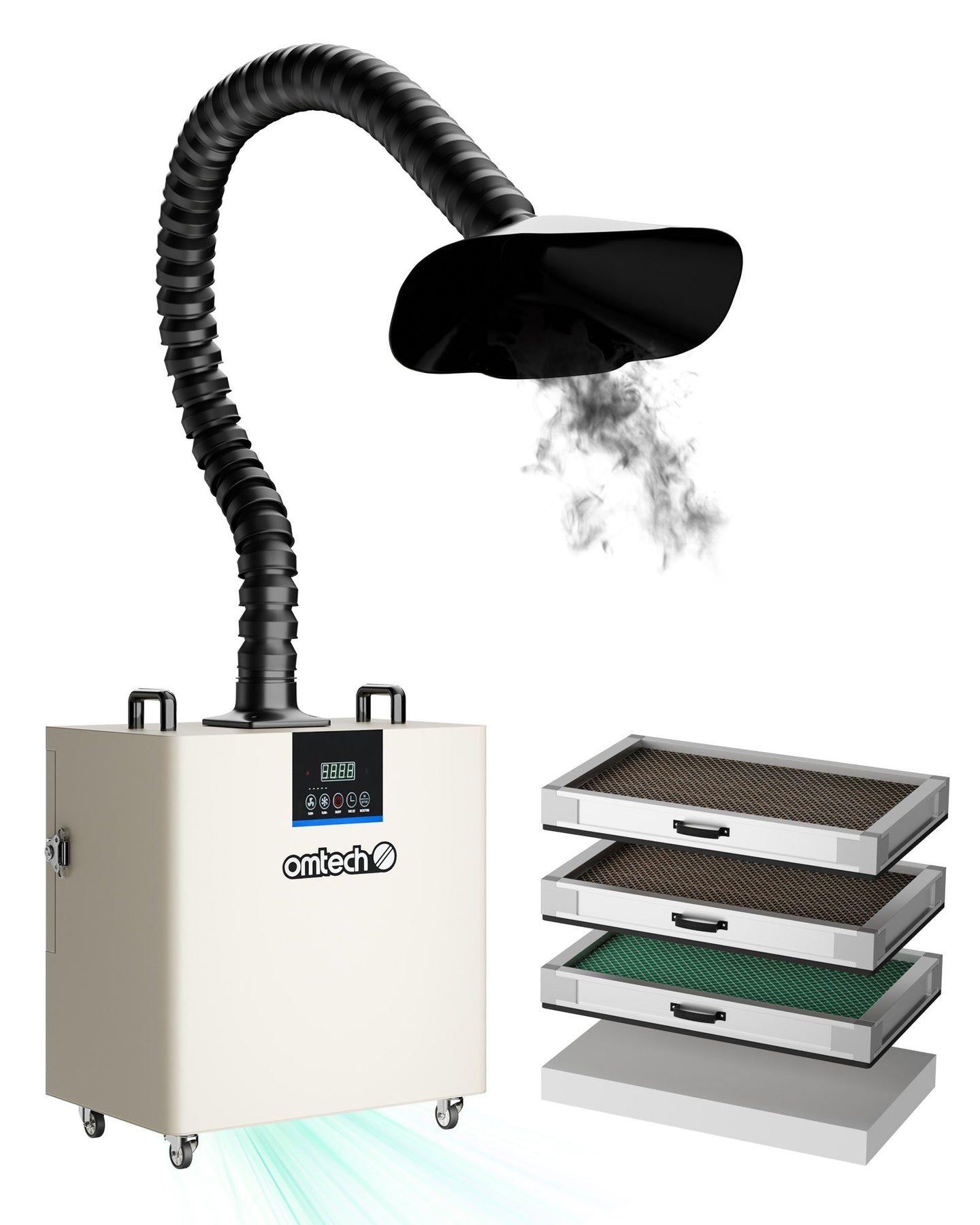 300W Fume Extractor 4 Stage Smoke Absorber – OMTech CA