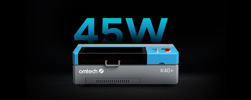 OMTech K40+ 45W Desktop CO2 Laser Engraver with 8" x 12" Working Area and Detachable Honeycomb Workbed