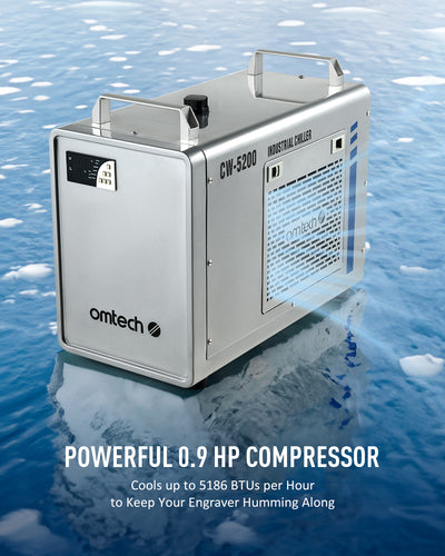 6L CW-5200 INDUSTRIAL WATER CHILLER MACHINE FOR 50W-150W CO2 LASER ENGRAVER