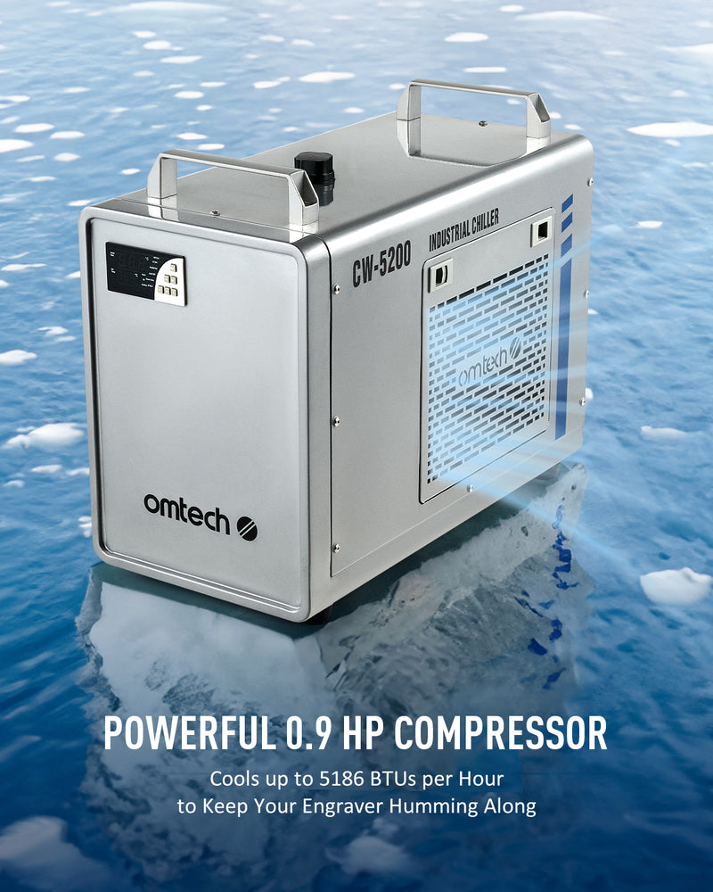 6L CW-5200 INDUSTRIAL WATER CHILLER MACHINE FOR 50W-150W CO2 LASER ENGRAVER