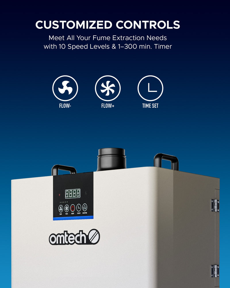 300W Fume Extractor 4 Stage Smoke Absorber – OMTech CA