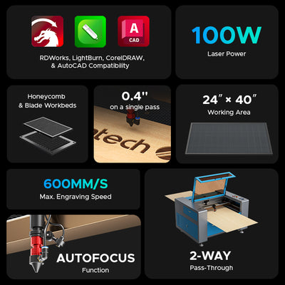 24x40 Laser Engraving Machine with Ruida Controls