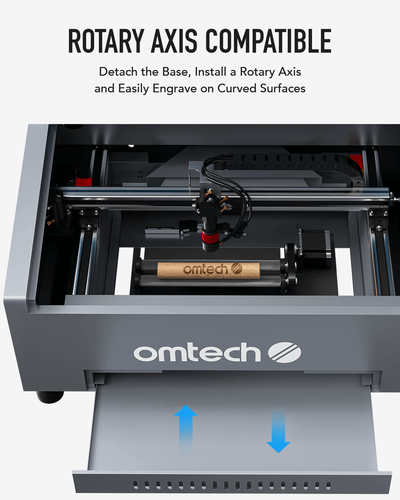 OMTech K40+ 40W Desktop CO2 Laser Engraver with 8" x 12" Working Area and Detachable Honeycomb Workbed