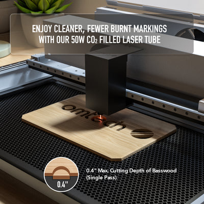 OMTech Polar 50W Desktop CO2 Laser Engraver and Cutter with Two Rotary Axes