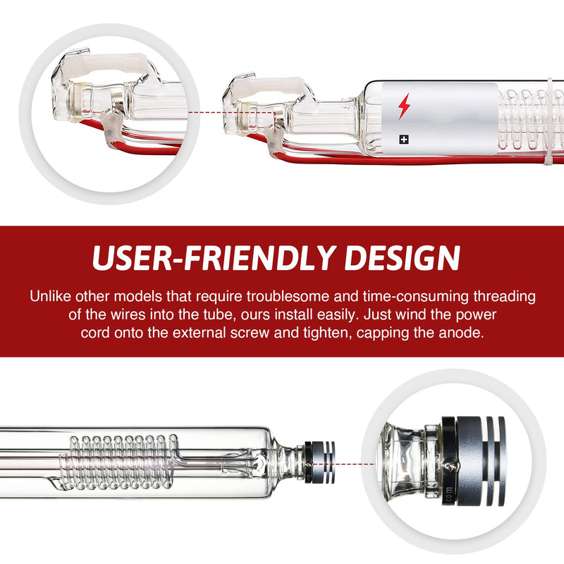 YL H Series H2 80W CO2 Laser Tube - OMTech CA