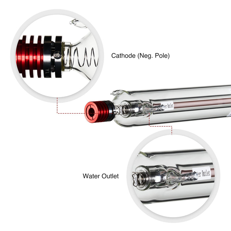 YL H Series H2 80W CO2 Laser Tube - OMTech CA