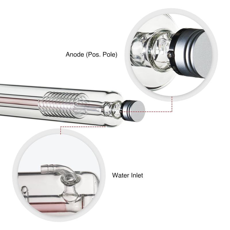 YL H Series H2 80W CO2 Laser Tube - OMTech CA