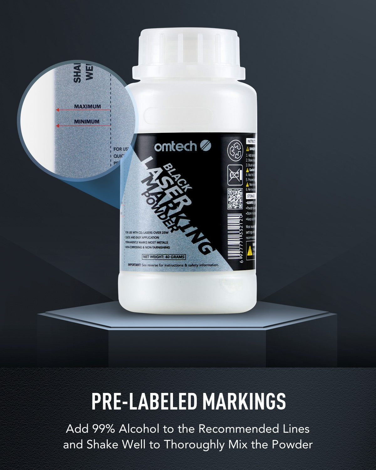 Machine Marking Powder Metal Laser Marking Powder for CO2 Engraving – OMTech CA
