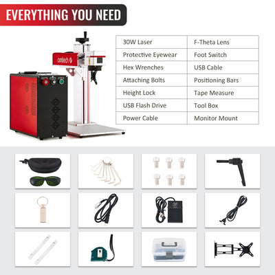 MP6969-30 - 30W MOPA FIBER LASER MARKING ENGRAVING MACHINE WITH 6.9â€?X 6.9â€?WORKING AREA